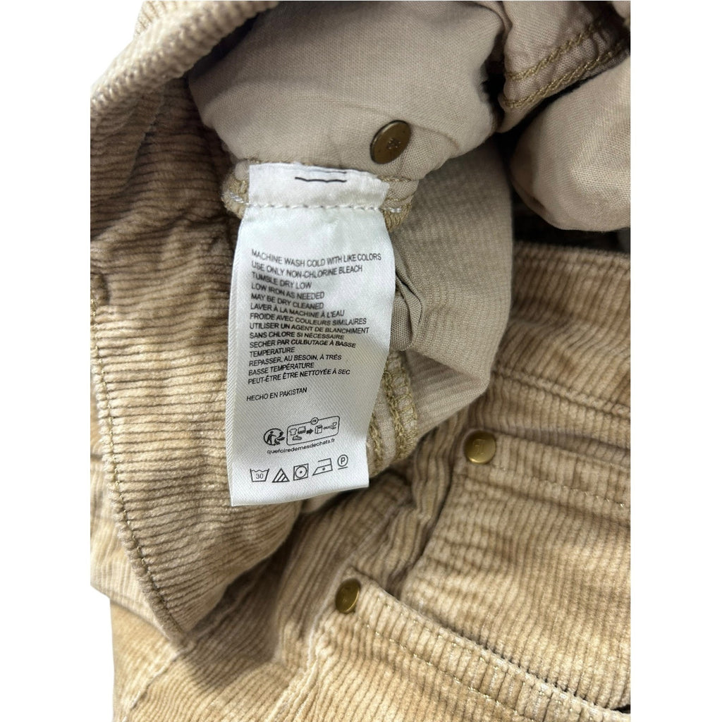 Anthropologie Pilcro The Yaya Mid-Rise Corduroy Crop Flare Jeans Tan Size 32