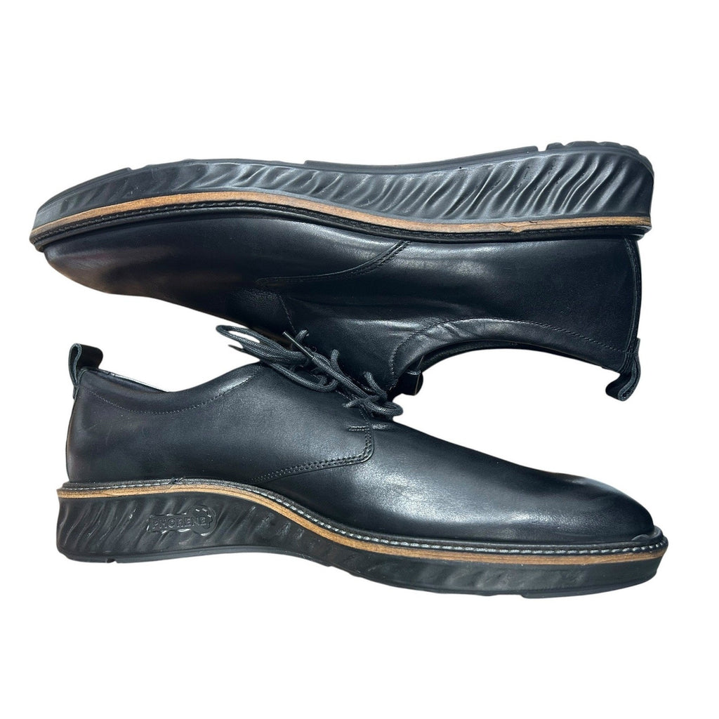 ECCO ST.1 Hybrid Lite Mens Black Leather Plain Toe Derby Shoes EU 47 US 13