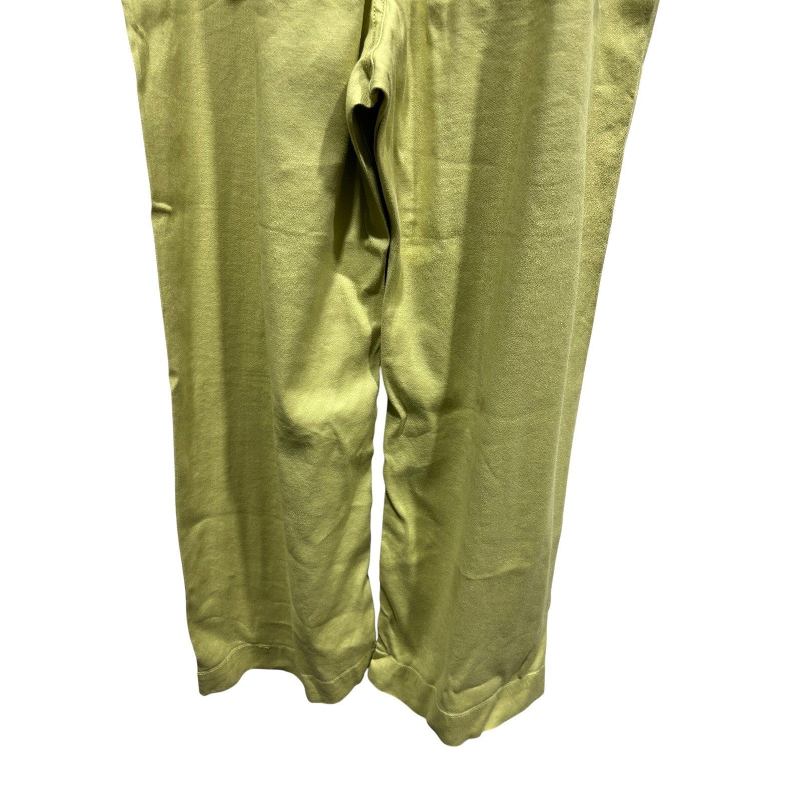 Anthropologie Maeve The Colette Wide Leg Pants Lime Green Size 30 High Rise Crop