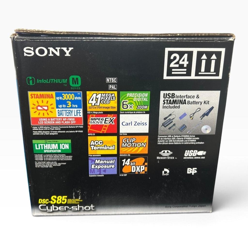 Sony Cyber-shot DSC-S85 4.1MP Digital Camera Black Carl Zeiss Bundle with Box