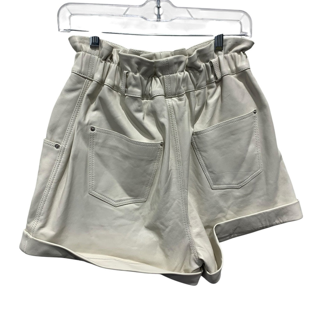 GRLFRND Leather Shorts SZ large white shorts NWOT