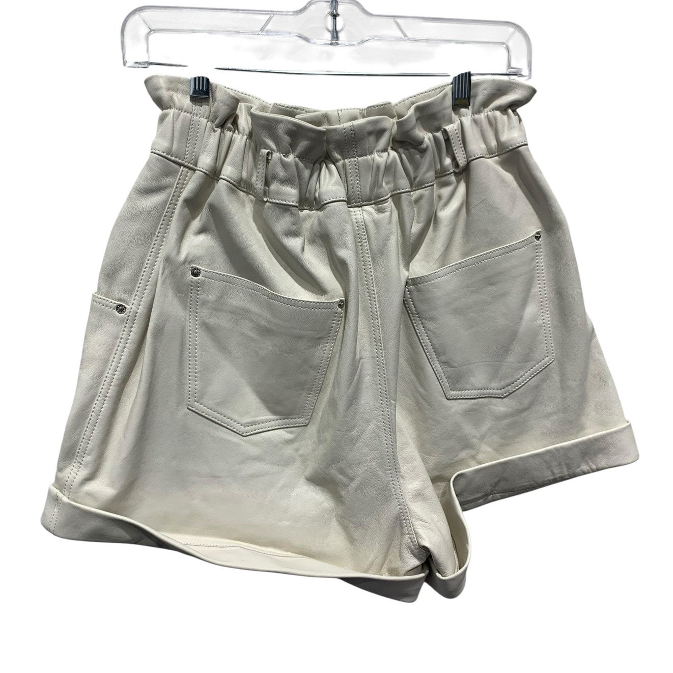 GRLFRND Leather Shorts SZ large white shorts NWOT