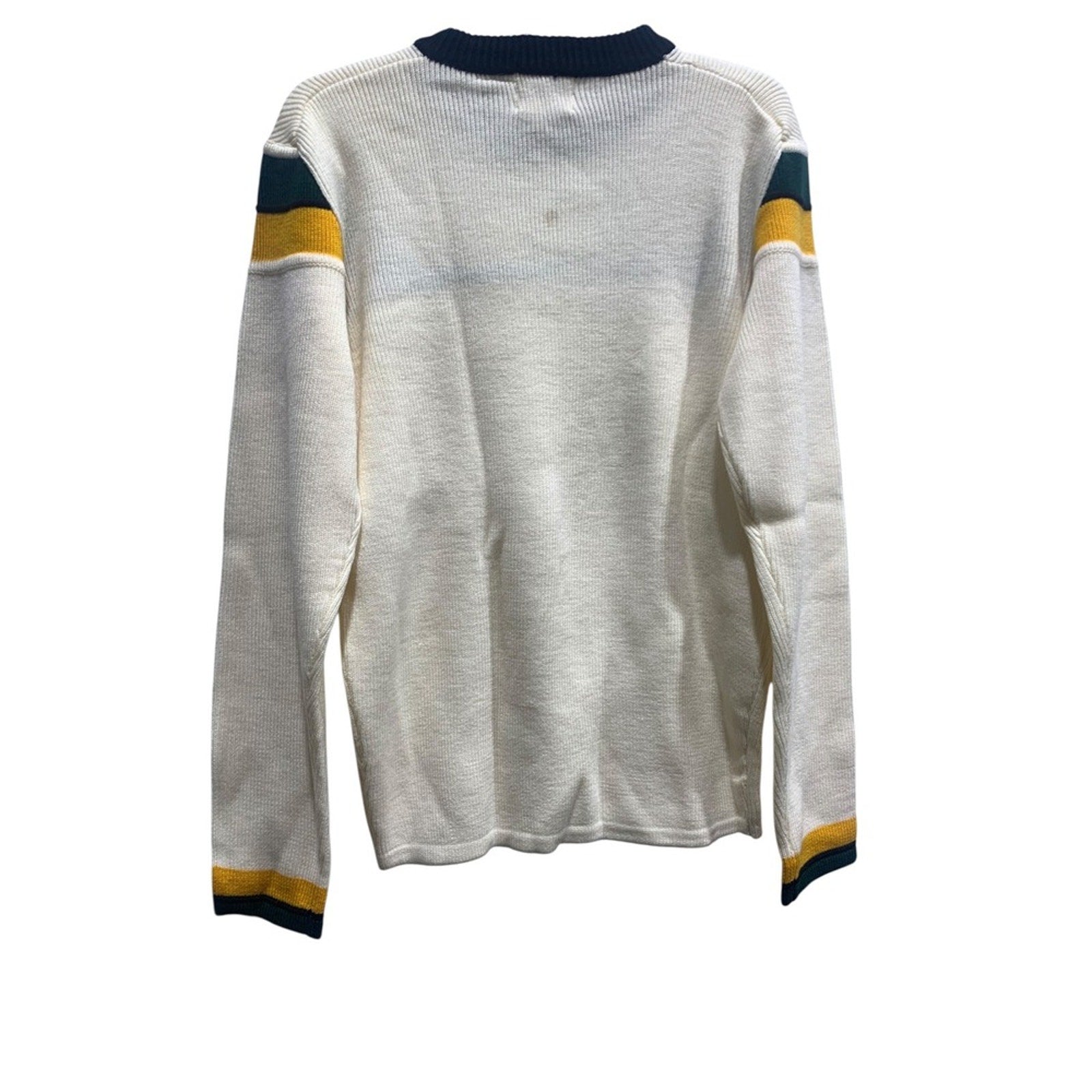 Vintage Silton California Olympic Sweater XL Cream Green Yellow Ski Graphic