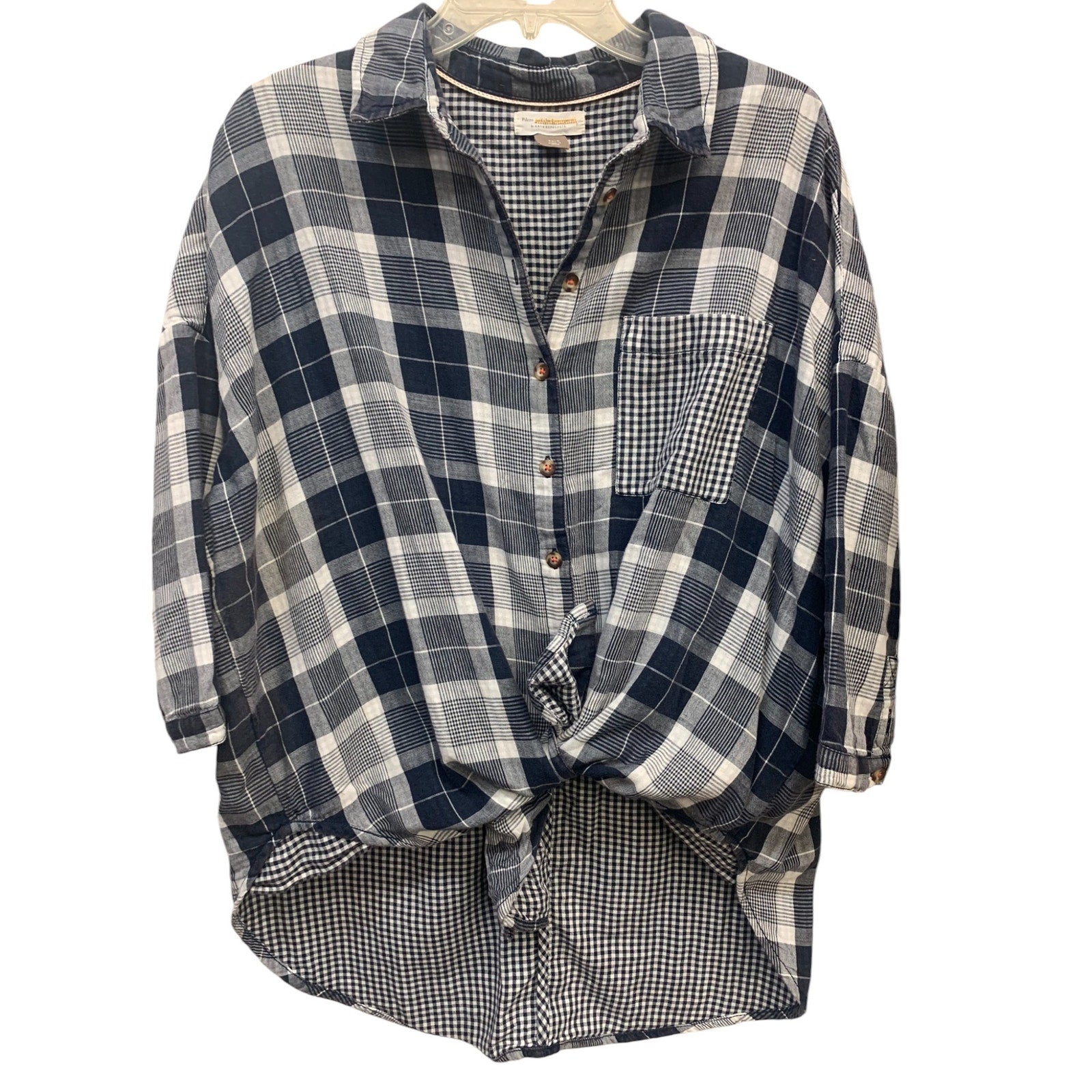 Anthropologie Pilcro Plaid Boyfriend Button Down Shirt SZ XS/S