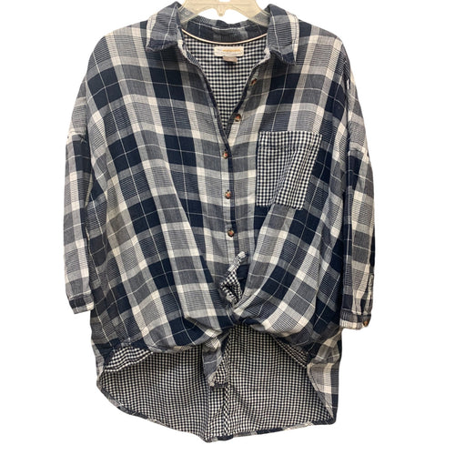 Anthropologie Pilcro Plaid Boyfriend Button Down Shirt SZ XS/S
