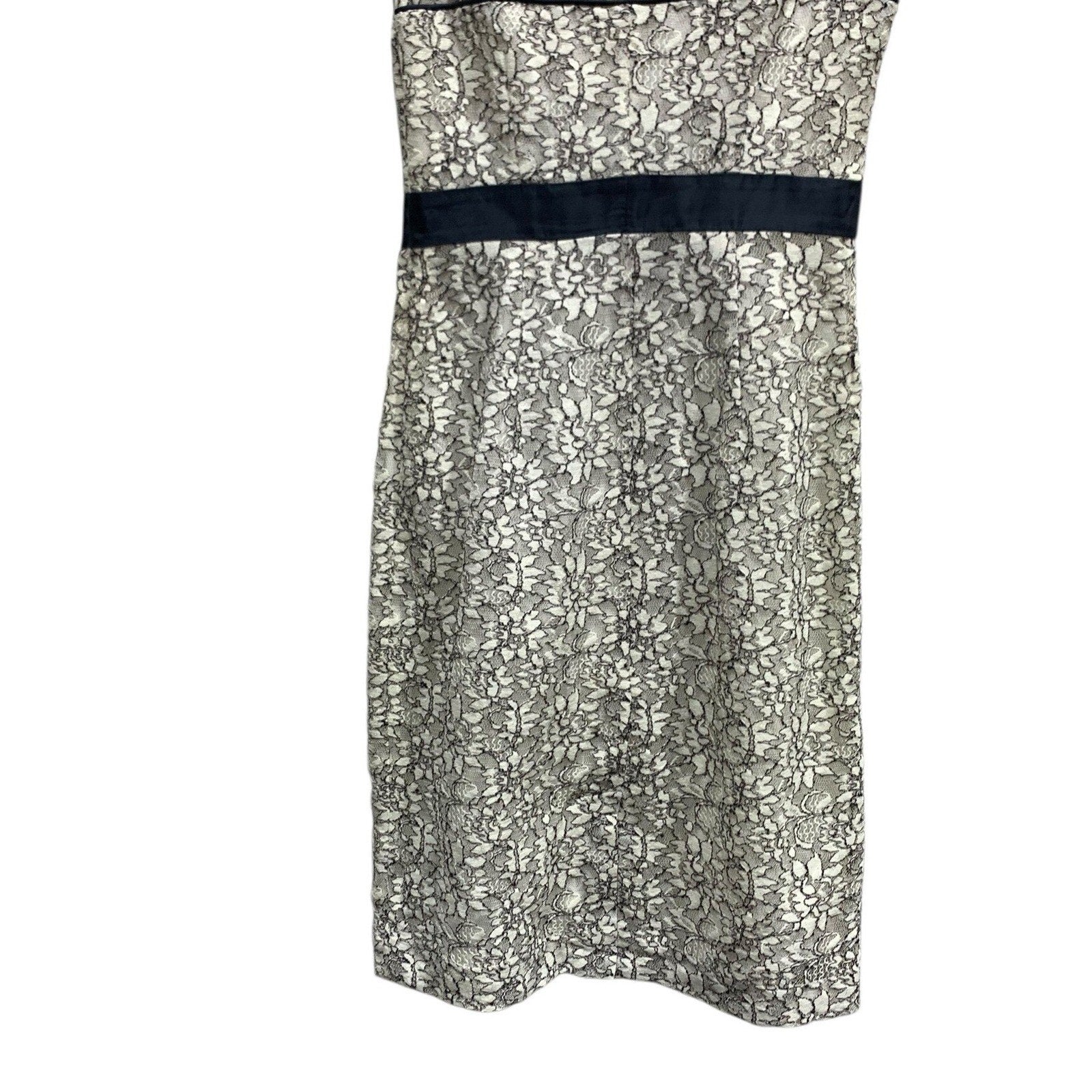 Banana Republic Womens White Navy Floral Lace Sleeveless Sheath Dress Size 0 NWT