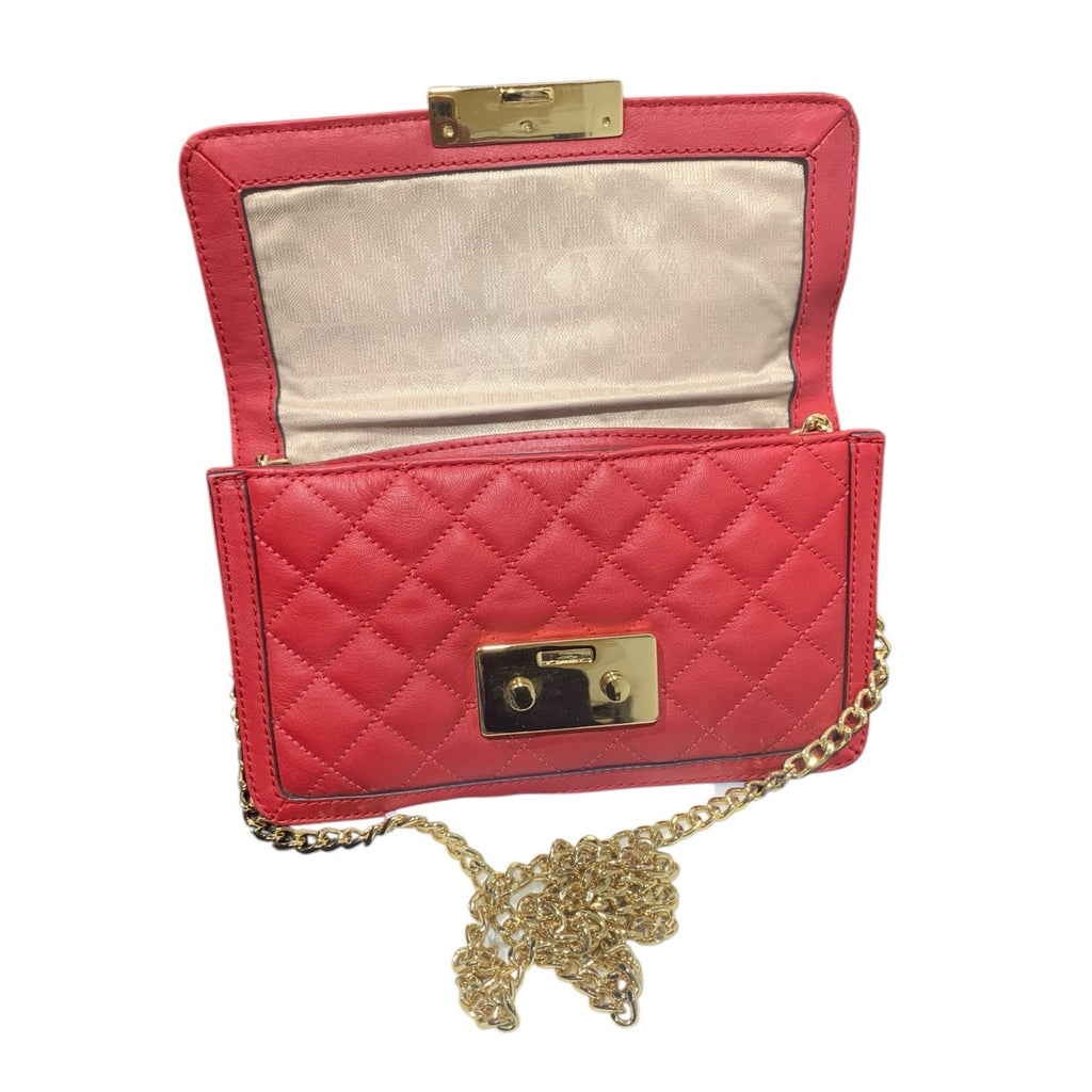 MICHAEL Michael Kors SLOAN MESSENGER Red and Gold Crossbody Bag