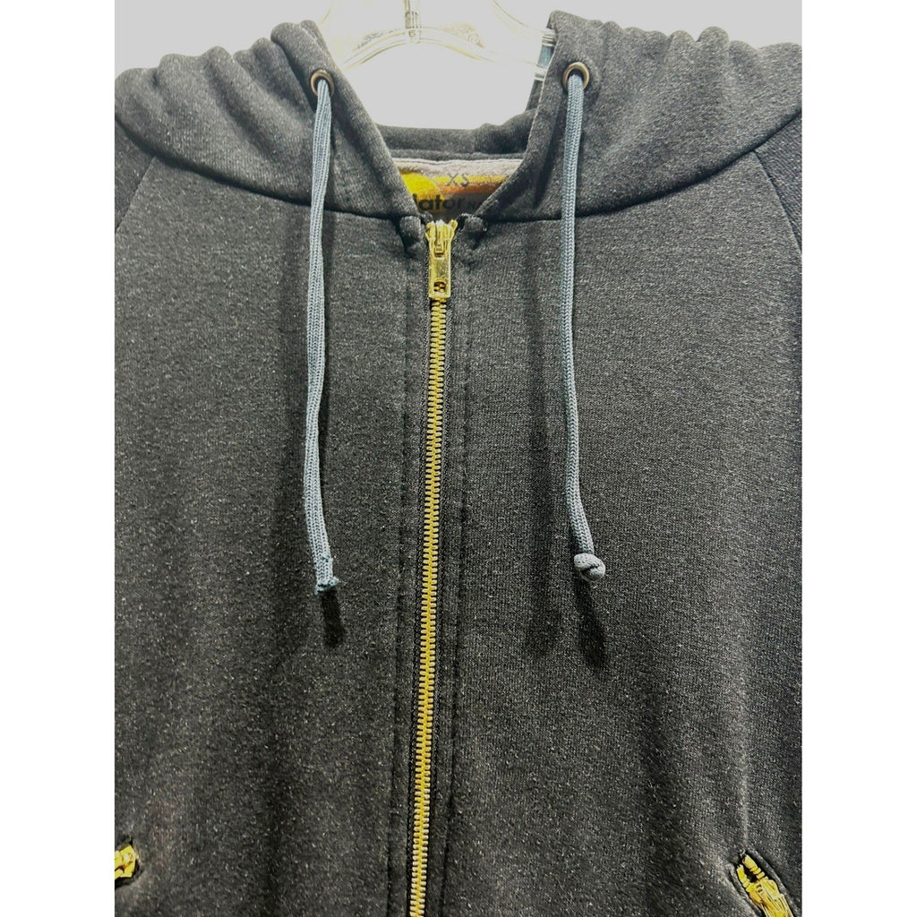 Aviator Nation Womens Charcoal Lightning Bolt Zip Up Hoodie Sweatshirt XS Black
