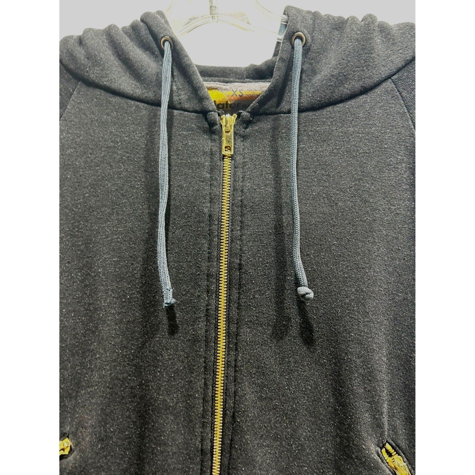 Aviator Nation Womens Charcoal Lightning Bolt Zip Up Hoodie Sweatshirt XS Black