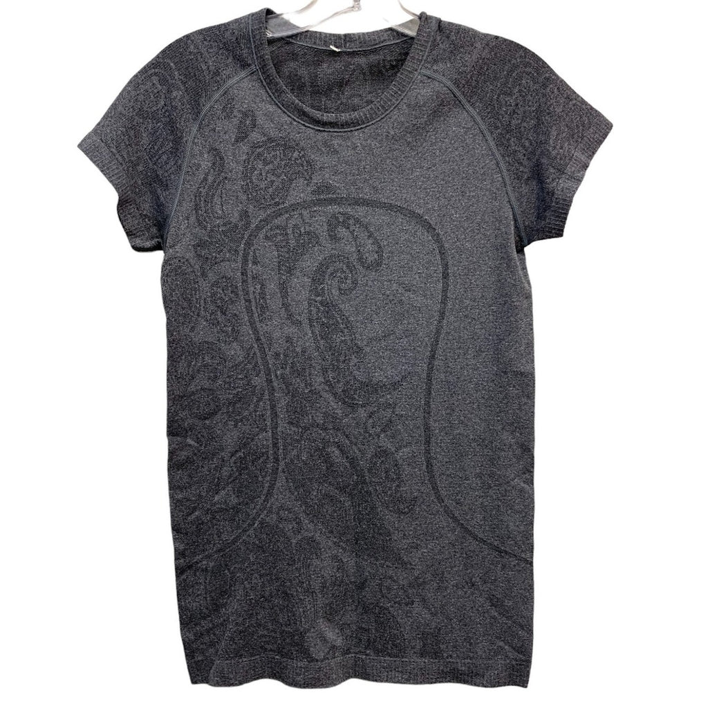 Lululemon Run: Swiftly Tech Short Sleeve *Paisley Heathered Black SZ 8