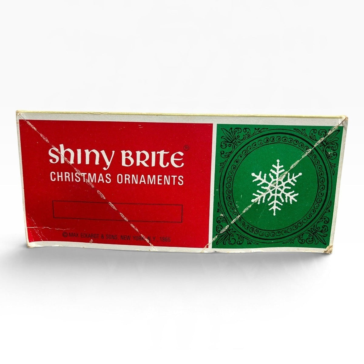 Vintage Jumbo Shiny Brite Gold Glass Christmas Ornaments 3in Made in USA Box