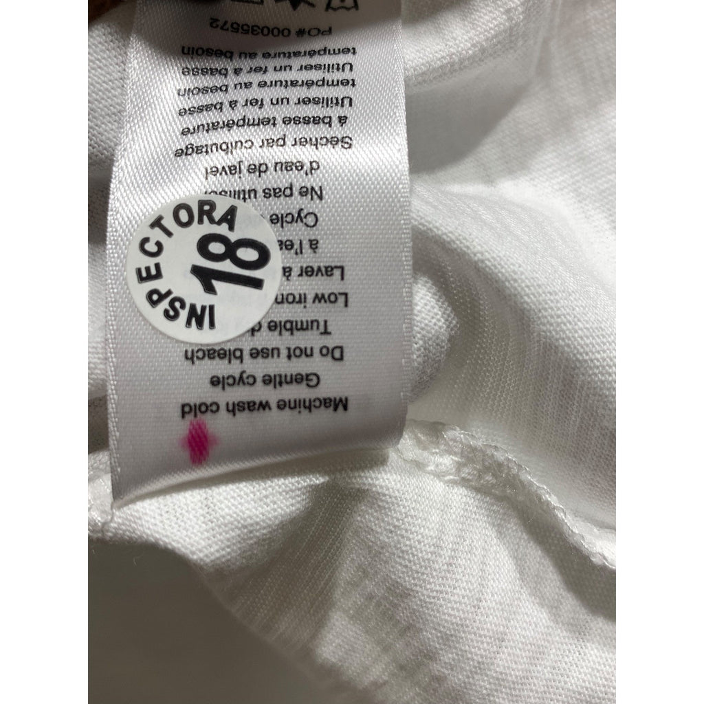 Rag & Bone White Pima Cotton V-Neck Short Sleeve Tee Shirt Size Medium Slub Knit