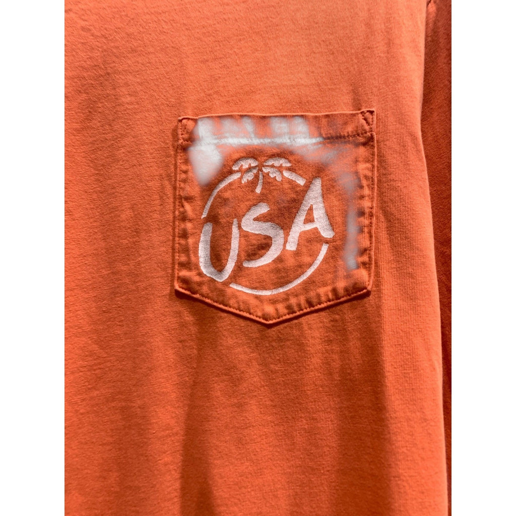 Chubbies Mens XL Orange The Weekend Has Arrived Graphic Long Sleeve Pocket Tee