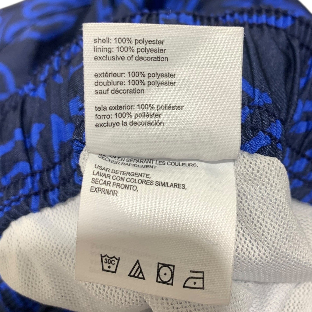 Speedo Mens Navy Blue Monstera Leaf Print Swim Trunks Mesh Lining Size Medium
