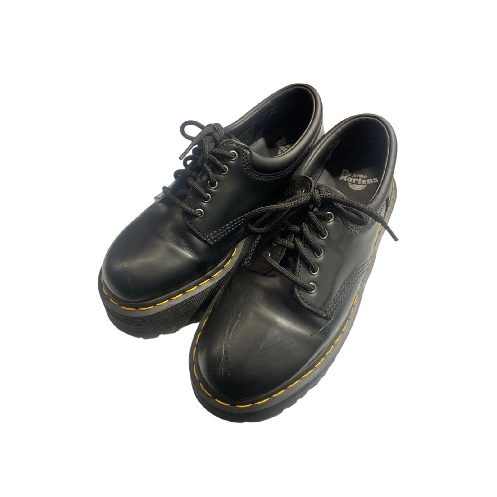 Dr Martens 8053 Quad Platform Black Leather Oxford Shoes Women's US 7 UK 6 EU 39