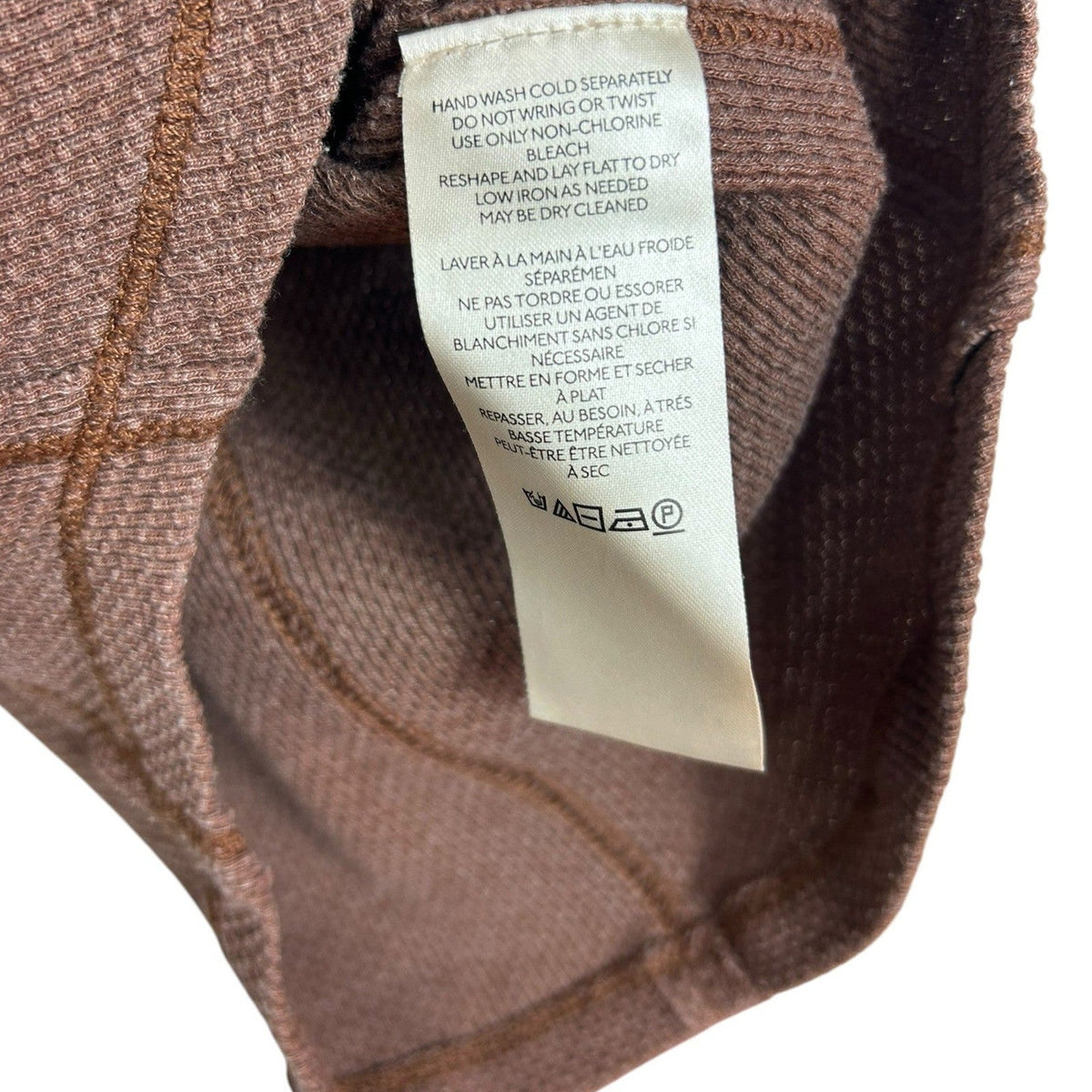 Free People We The Free Twisted Cable Cuff Thermal Henley Top Caramel Cafe XS