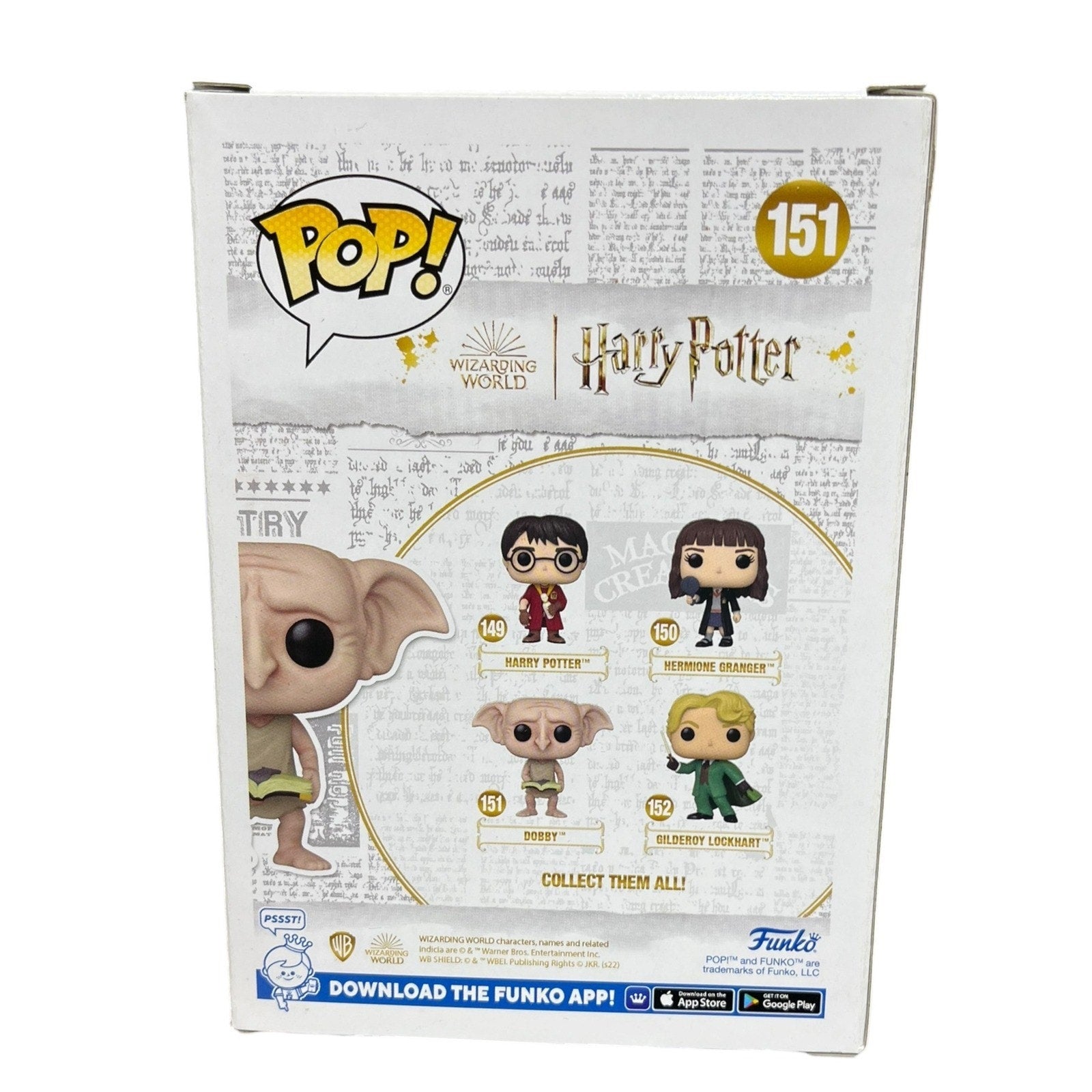 Funko Pop Harry Potter Dobby 151 Wizarding World Vinyl Figure Magical Creatures