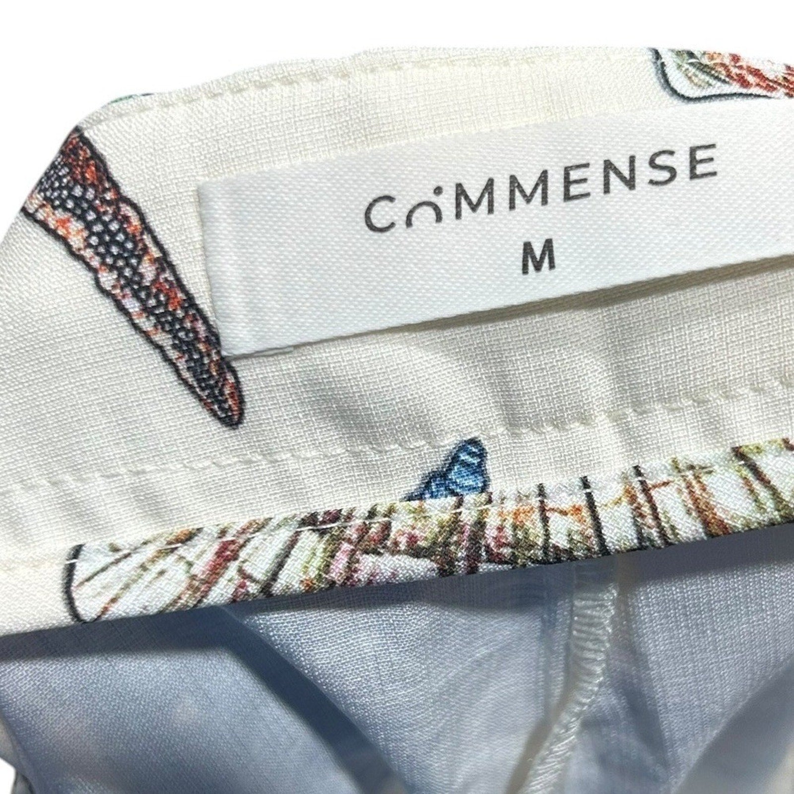 Commense Womens Sea Life Print Matching Set Cream Top and Shorts Medium NWT