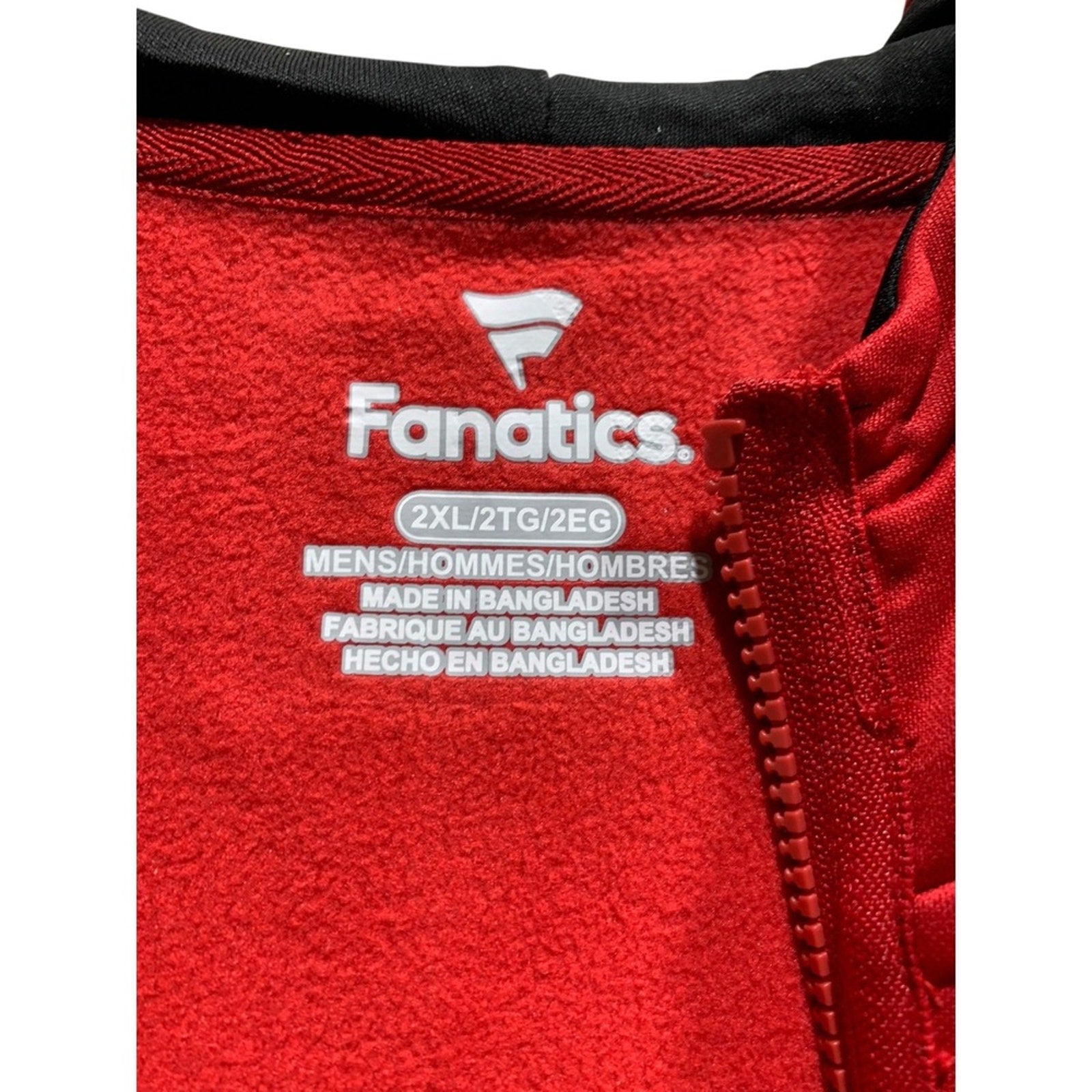 San Francisco 49ers Fanatics Red Full Zip Hoodie Mens 2XL NFL Jacket