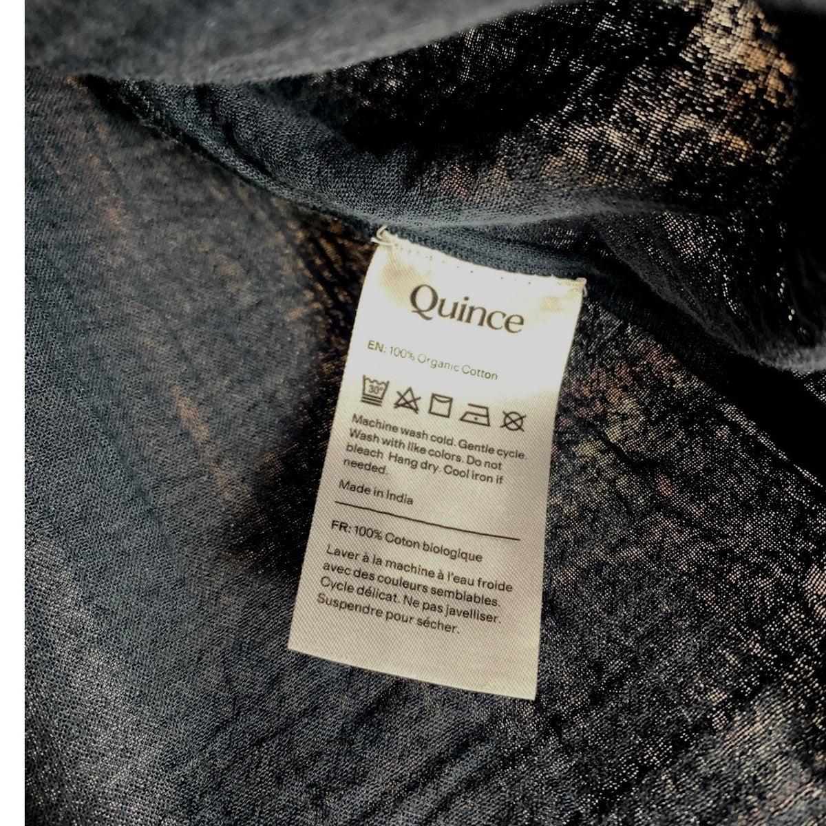 Quince Organic Cotton Double Gauze Henley Short Sleeve Blouse Blue Medium