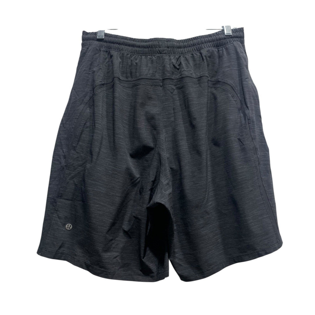 Lululemon Mens Pace Breaker Lined Shorts Black Heathered Space Dye Size L 310