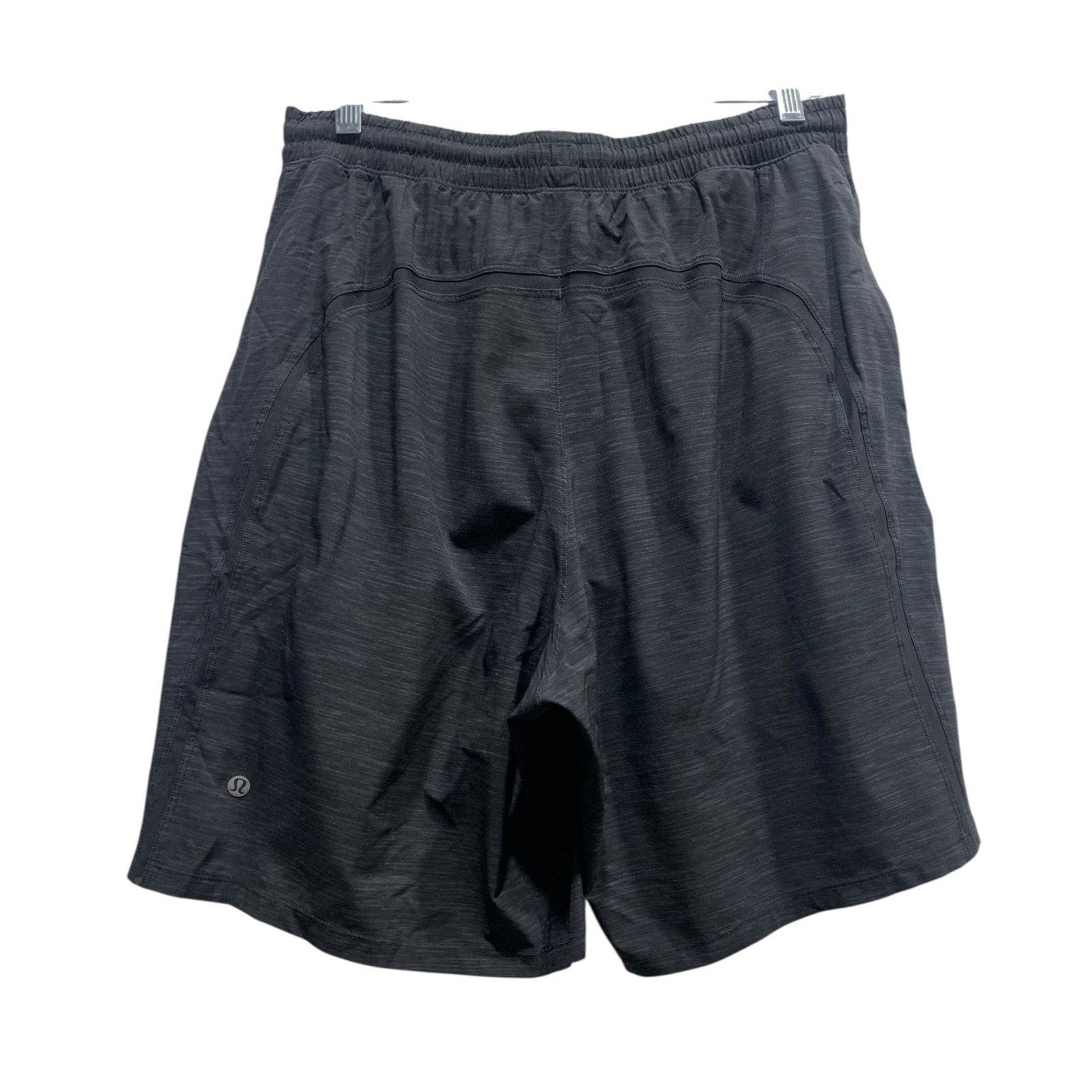 Lululemon Mens Pace Breaker Lined Shorts Black Heathered Space Dye Size L 310