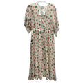 Paul & Joe Floral Midi Dress Ivory Pink Green 42 Sheer Size Large