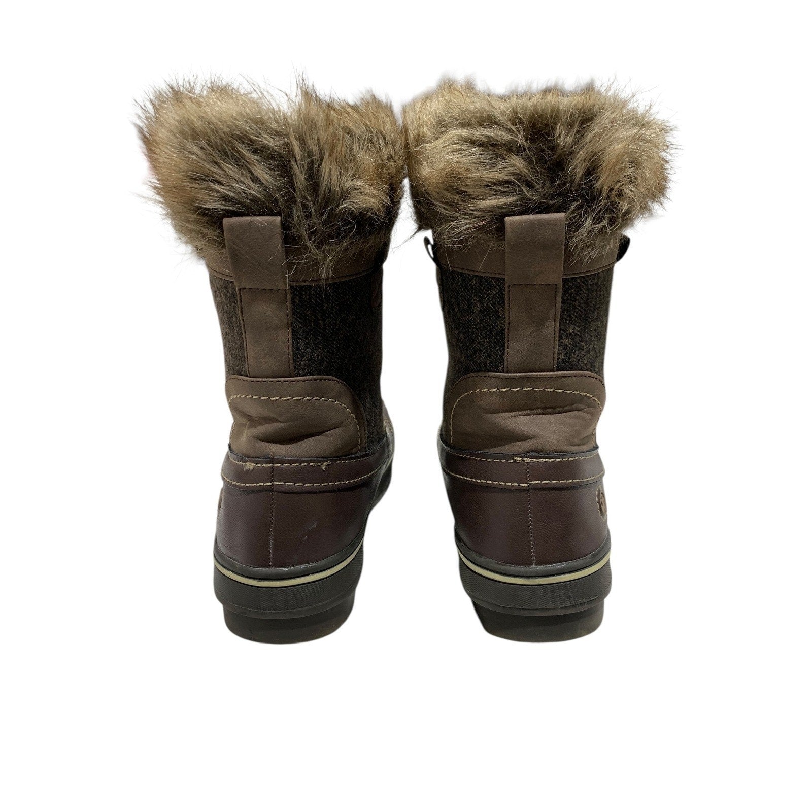 Northside Brookelle Polar Womens Snow Boots Chocolate Brown Faux Fur Size 9 NEW