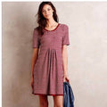 ANTHROPOLOGIE Maeve Dora Red & White Short Sleeve Shift Dress SZ XS