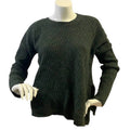 VINCE Side Slit Ribbed Wool Green Sweater SZ L