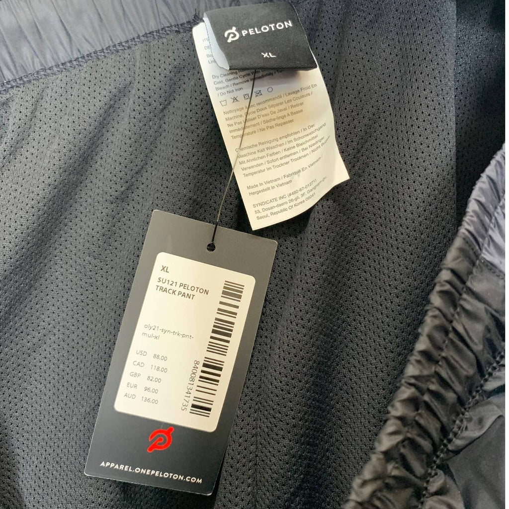 Peloton Black Gray Track Pant Windbreaker Workout Pants Womens SZ XL NWT